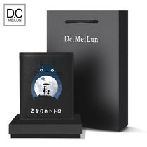 Dragon cat Korean version of cute male and female wallet student Miyazaki Jungmen Multi-position Multi-functional leather clip tide short length