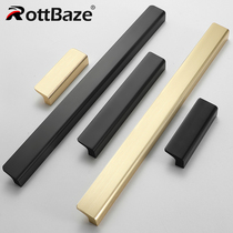 Copper color handle Modern simple black wardrobe handle Minimalist Nordic cabinet Drawer cabinet Door handle Shoe cabinet