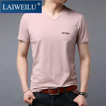 High-end brand short-sleeved cotton round neck young and middle-aged solid color half-sleeved slim-fitting bottoming shirt summer new mens T-shirt