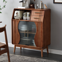 Solid wood wine cabinet tea cabinet modern simple cabinet one wall home side cabinet living room locker
