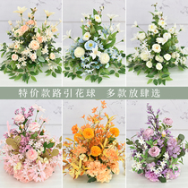 Wedding simulation floral road guide flower ball stage Catwalk road guide wedding hall layout Shopping mall hotel soft decoration ornaments