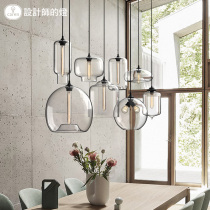 Designers lamp Nordic restaurant chandelier modern simple dining table bar lamp creative cafe glass chandelier