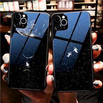 Apply Apple 13 phone shell new wave card glass iphone13promax starry sky astronaut 12 male and female