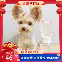 Yorkshire went out to drink portable cups drinking fountains mini water bottles white cups small bodies teddy bomei small dogs