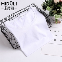Mido Pregnancy Woman Dress Blouses Pure Cotton White Pregnant Woman Beats undershirt Fashion Long sleeves Pregnant Woman T-Shirt Loose-Thin Paragraph