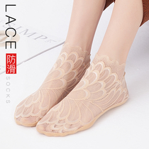 Socks womens socks shallow lace boat Socks summer invisible thin silicone non-slip stockings spring and autumn Japanese Korean version