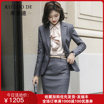 Kullo high end striped professional dress suit suit suit female Korean version OL temperament business Senior sense suit jacket