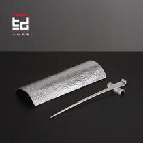 Yi Ji Japanese-style pure tin tea three-piece handmade hammer pattern Zen tea lotus tea shovel tea steak tea ceremony Six gentlemen