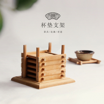 Kung Fu tea set accessories tea tray square bamboo coaster well Cup Cup holder tea mat tea ceremony zero with heat insulation pot cushion