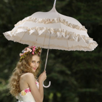 Umbrella White Lace Dream Princess Sweet Photography Photography Court Straight Umbrella Long Handle Umbrella