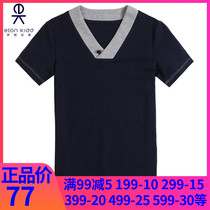 Eaton Guild Inn Summers new hidden cyan short sleeve T-shirt Chinese short sleeve 18T005