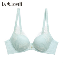 LACLOVER Apricot Flower rain series Lace embroidery 4 4 thickened gathered womens bra LC11JG2