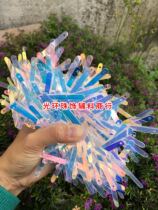 Imported material 5*52mm long strip hanging piece dance costume sequins symphony transparent white long strip bead piece DIY material