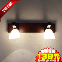 Simple classical waterproof and anti-fog Chinese style solid wood mirror headlight Bathroom Bathroom mirror painting mirror cabinet light wall lamp