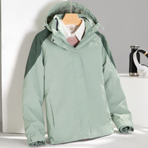 simboo charge womens three-in-one detachable two-piece cold-proof ski suit plus velvet thickened travel jacket men