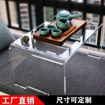 Transparent bay window small coffee table table acrylic creative simple bedroom tatami low table home Model Room soft