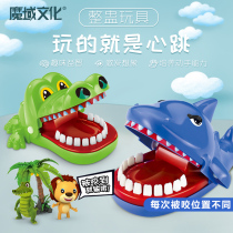 Bite fingertip crocodile game bites shark teeth toy boy adult unpressed table tour creative jitter net red