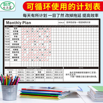 Life pass monthly schedule daily planning table wall stickers childrens self-discipline artifact 21 days good habits form schedule schedule table time management record sheet learning self-discipline clock in calendar sheet