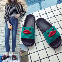 Slippers female summer indoor and outdoor home cute cool slippers thick bottom non-slip bath bathroom couple cartoon slippers male