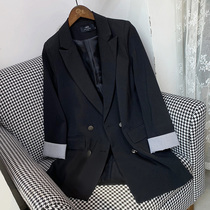 Black small suit jacket female Korean version Inren wind spring autumn casual loose design feeling small crowdnet red west suit blouse