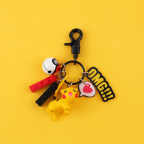Japanese Pokémon doll schoolbag ornaments cartoon Pikachu keychain pendant female cute key chain ring