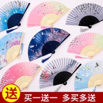 Ancient fan child ancient wind folding fan in Chinese wind dance fan small female flow Sugu dress fan Summer carry-on