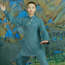 Qi Zunwus Taijiquan Martial Arts Martial Arts Performance Serve Tai Chi Costume Woman 2022 New Embroidery Flowers