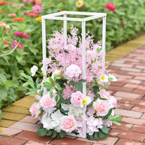 Wedding props supplies Geometric road guide simulation floral ornaments Catwalk set Wedding decoration Holiday welcome decoration