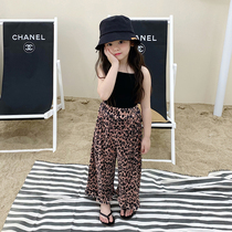 Homemade girls pants 2021 summer childrens wide-leg pants Western style female baby mosquito-proof pants outer wear casual pants suit