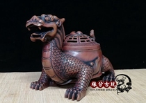 Imitation copper seiko Zhao Cai town house dragon turtle ornament open lid Bagua dragon turtle sandalwood incense burner home copper incense smoker