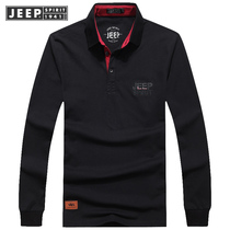 (Seconds) Jeep New Autumn Polo Shirt Men's Loose Collar Bottoming Shirt Men's T-Shirt Spring Autumn Warm Long Sleeve T-Shirt