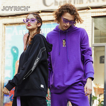 JOYRICH official Tide brand spring and autumn couple classic solid color bear webbing hooded pullover