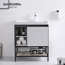 Space aluminum washing wardrobe household balcony washing pool with clothes washboard ceramic washing basin washing tank balcony pool cabinet