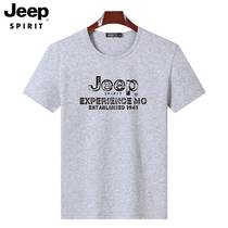 JEEP JEEP Short Sleeve T-shirt Mens Round Neck Summer Loose Casual Print Half-Sleeve T-shirt base shirt Thin JEEP
