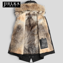 Pie overcomes the great coat men Henning genuine leather fur coat ferret and raccoon fur pillager fur pillager jacket thick