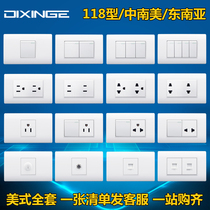 Type 118 Southeast Asian American Socket Thailand Vietnam American Standard Wall Switch Central and South America US Power Socket