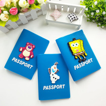 Korean cartoon passport cover waterproof antimagnetic travel passport storage bag blue passport ticket holder passport protective cover