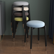 Stool home round stool adult bench bench creative European dining bench can be stacked storage light luxury chair small dining table stool simple