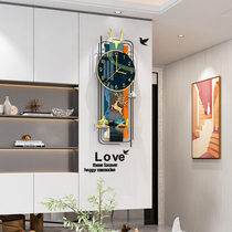 Light luxury living room watch Modern decorative wall clock Nordic artist with fashion clock watch hanging wall net red hanging watch
