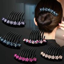 Rhinestone hair comb plug comb hair ornaments wild Korean version of seven teeth large plate hair non-slip adult female hair hairpin headdress