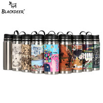 Black Deer Thermos cup fifth season creative cold cup Large capacity mens and womens thermos pot outdoor portable stainless steel water cup