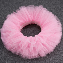 Children's dance cake skirt half-length gauze skirt fluffy ballet skirt exercise skirt white 6-layer mesh dance skirt