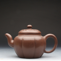 Taiwan returning old purple clay pot master master Ming and Qing old pot Daqing Qianlong year-made single hole High Lantern pouch pot