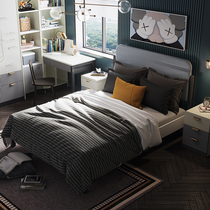 Nordic light luxury modern simple 1 5 meters high Box storage double bed Children children bed boy single bed