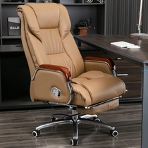 Computer chair Home Comfort Lunch chair Lying Massage Office Chair Genuine Leather Boss Chair Lift Swivel Chair Backrest Chair