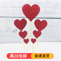 Great love 7 pieces Birthday Cake Decoration Plugin Baked Goods Plug-in Net Red Sweet Table Decoration