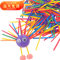 Colorful wooden stick wood stick count of several sticks of popsicle stick wood strips round wood stick nursery diy handmade material