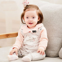Lala baby suit Spring and Autumn 0-1 year-old girl cotton straps split body clothes baby clothes out of foreign atmosphere
