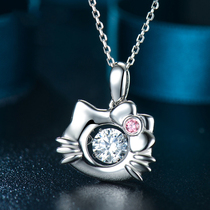 Bear silversmith silver jewelry S925 silver necklace Korean fashion heart-shaped water drop choker simple silver chain to send girlfriend