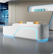 Minimalist Modern Company Roast Lacquer Front Office Fashion Special-shaped Reception Desk Consulting Desk Guest House Creative Welcome Cashier table